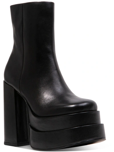 Steve Madden Cobra Womens Zipper Platform Ankle Boots In Black