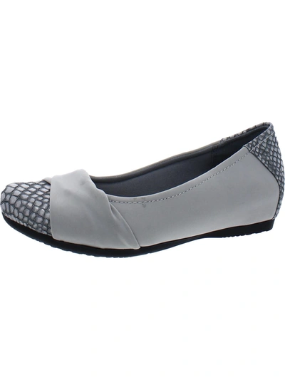 Baretraps Mitsy Womens Faux Leather Twist Front Ballet Flats In Grey
