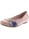 Baretraps Mitsy Womens Faux Leather Twist Front Ballet Flats In Pink