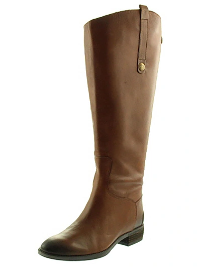 Sam Edelman Penny 2 Womens Leather Wide Calf Riding Boots In Brown