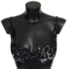 Roberto Cavalli Black Lace Reggiseno Nylon Bra Underwear In Black