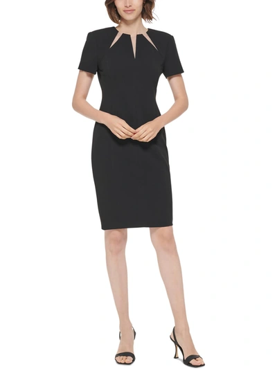 Calvin Klein Petites Womens Formal Mini Sheath Dress In Black