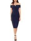 XSCAPE JUNIORS WOMENS V NECK OF-THE-SHOULDERS COCKTAIL AND PARTY DRESS