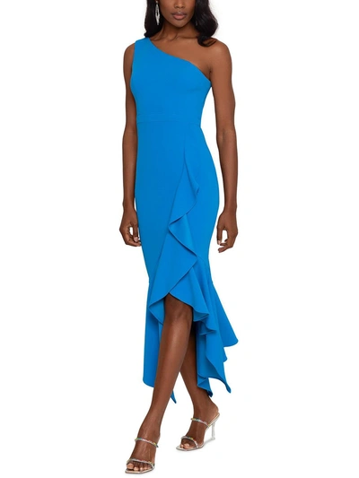 Xscape Womens Panel Hi Low Cocktail And Party Dress In Blue