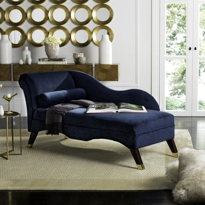 Safavieh Caiden Vevlet Chaise W/ Pillow
