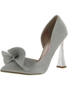Betsey Johnson Women's Nobble Structured Bow Slip-on Pumps In Silver Sparkle