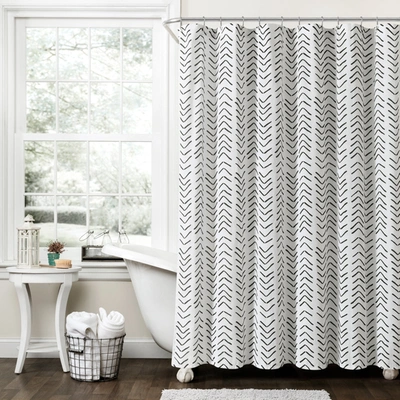 Lush Decor Hygge Modern Arrow Linen Look Shower Curtain