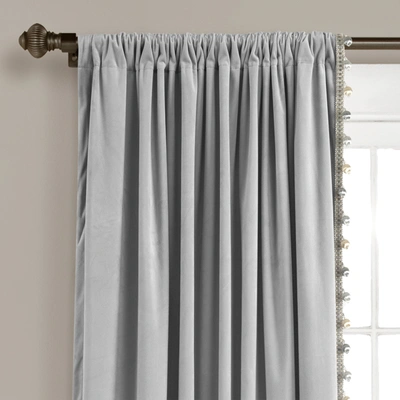 Lush Decor Luxury Vintage Velvet Curtain Gray Single 52x84