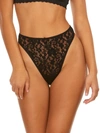 Hanky Panky Daily Lace High Cut Thong Black In Black