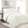 LUSH DECOR REYNA 100% COTTON DUVET COVER WHITE 3PC SET CAL KING