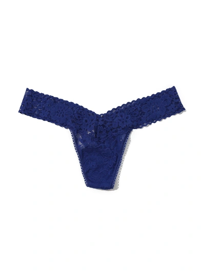 Hanky Panky Daily Lace Lowrise Thong In Blue