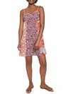 Bar Iii Womens Floral Print Short Mini Dress In Multi