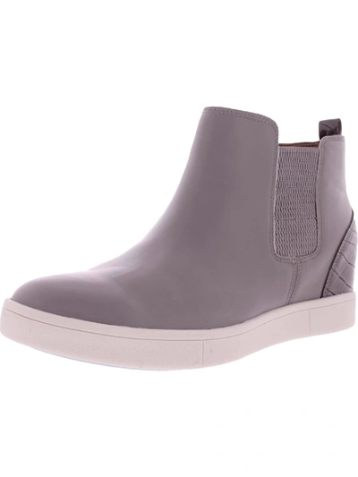 Vionic Mickie Womens Leather Pull On Chelsea Boots In Grey