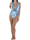 NANETTE LEPORE WOMENS FLORAL LINED ONE-PIECE SWIMSUIT