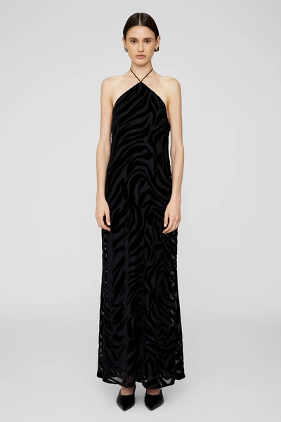 ANINE BING ANINE BING LEANNE DRESS IN BLACK ZEBRA BURNOUT