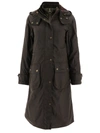 Barbour Long Cannich Wax Coat In Green