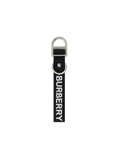 Burberry Logo-embossed Key Ring In Black