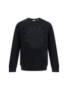 Burberry Chequered Crest Cotton Sweatshirt In Black