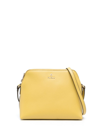 Furla Logo-embossed Crossbody Bag In Yellow
