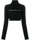 PALM ANGELS SLOGAN-EMBROIDERED CROPPED JUMPER