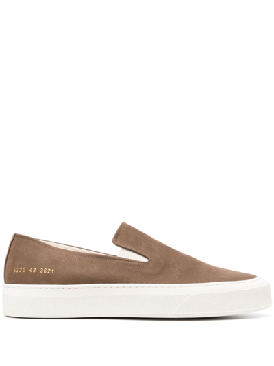 Common Projects Nubuck Slip-on Sneakers In Brown
