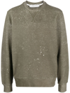 Golden Goose Journey Distressed Cotton Sweatshirt In Green