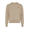 Ami Alexandre Mattiussi Ami De Coeur Crewneck In Champagne