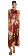 Ulla Johnson Amiko Sleeveless Shiny Pleated Midi Dress In Medallion