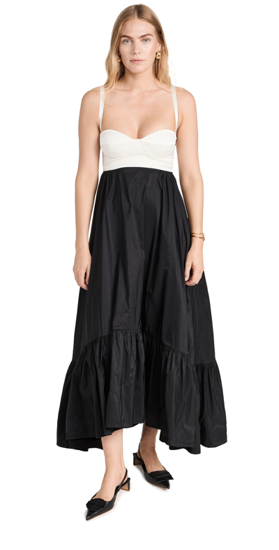 Anna October Tiered Cicely Midi Dress In Black