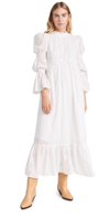English Factory Embroidered Swiss Dot Maxi Dress In White