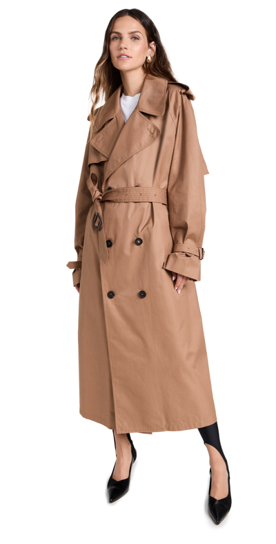 Wardrobe.nyc Double-breasted Cotton Trench Coat In Tan