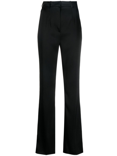 Nanushka High-waisted Satin Trousers In Black