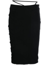 Gauge81 Dayton Ruched Pencil Skirt In Schwarz