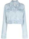 Nanushka Cropped Denim Jacket In Blue