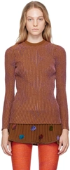 Andrej Gronau Ssense Exclusive Brown & Pink Sweater In Brown/rose