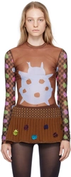 Andrej Gronau Ssense Exclusive Brown Long Sleeve T-shirt In Brown/multi