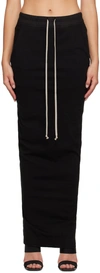 Rick Owens Drkshdw Drawstring Skirt In 09 Black