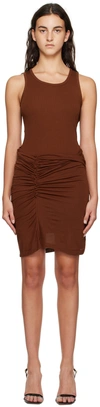 Helmut Lang Ribbed Combo Tank Dress In Paprika - N1k