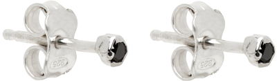 Pearls Before Swine Silver 2mm Diamond Stud Earrings In Silver/black