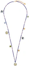 Marni Blue Beaded Necklace In 00x99 Multicolor