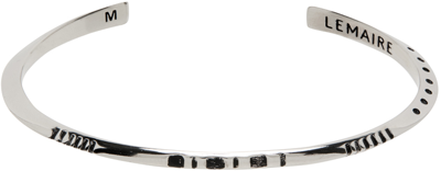 Lemaire Silver Twisted Stripes Bracelet In Bk927 Silver