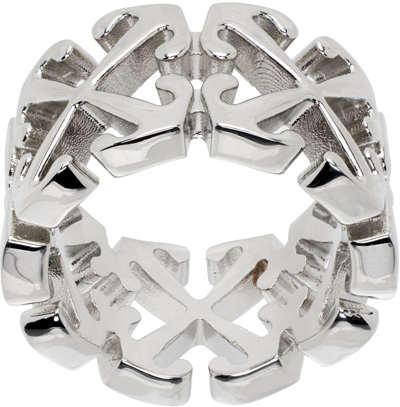 Off-white Mutli Arrow Band Ring In Silver