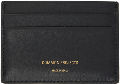 Common Projects Black Stamp Card Holder In 7001 Black Textured