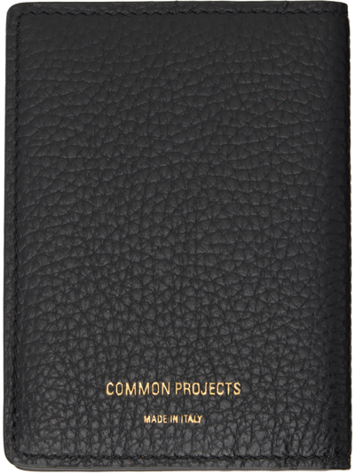 Common Projects Black Stamp Wallet In 7001 Black Textured