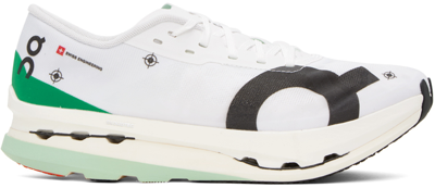 On White & Green Cloudboom Echo 3 Sneakers In Undyed-white