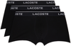 LACOSTE THREE-PACK BLACK CASUAL BOXERS