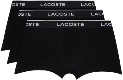 Lacoste Three-pack Black Casual Boxers In 031 Black