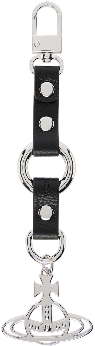 Vivienne Westwood Black Faux-leather Keychain In 223-s000d-n403pf