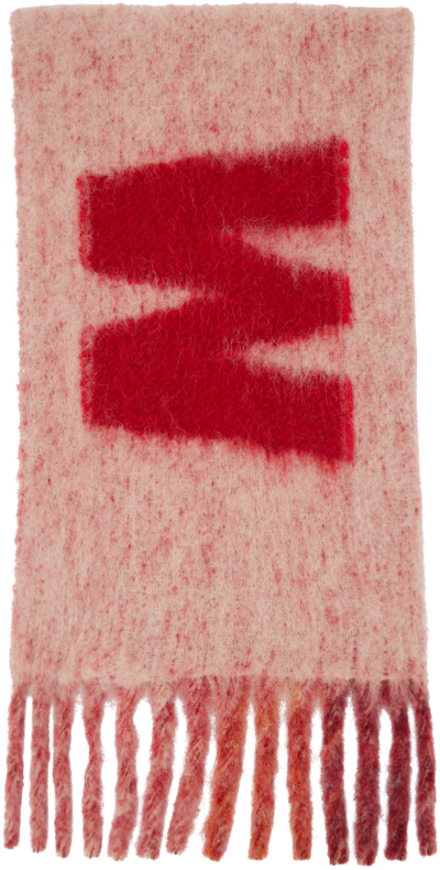 Marni Pink Fringed Scarf In Jqc12 Rose