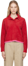 Jacquemus Stripe-detail Long-sleeve Jumper In 470 Red
